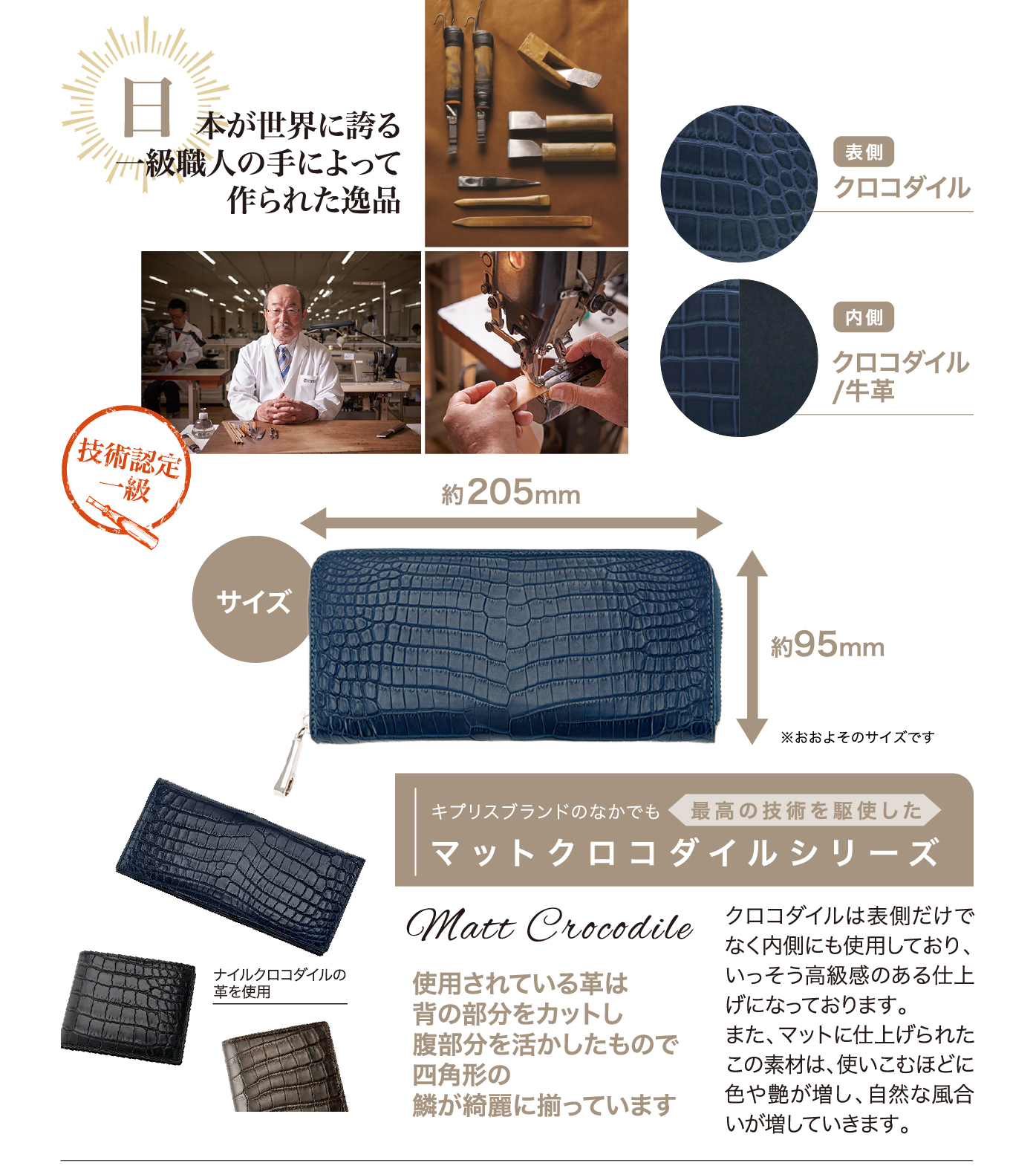 ラウンドファスナーハニーセル長財布