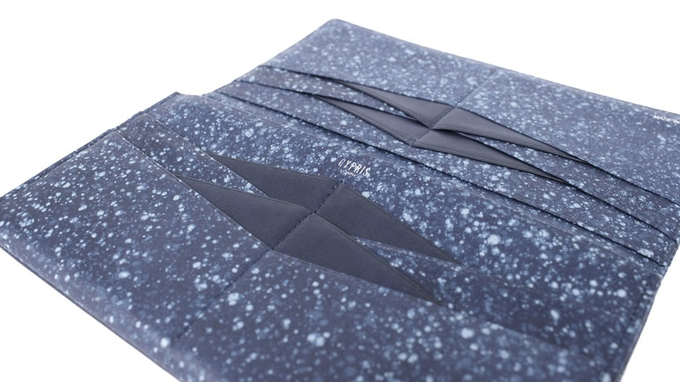 折り紙をモチーフにした革小物　藍シリーズ