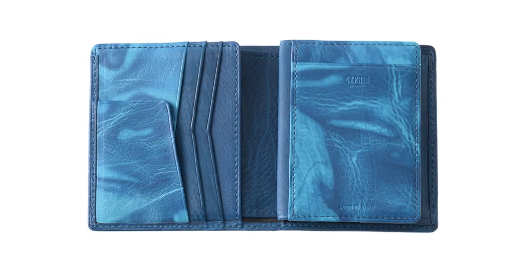メンズ財布キプリス 藍染カーフシリーズ