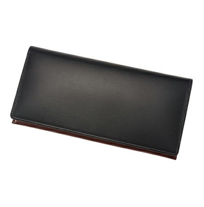 革財布キプリスのボックスカーフ&リンピッドカーフ ファスナー付ササマチ長財布