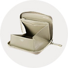 グレーのルジュートのラウンドファスナーボックス小銭入れ