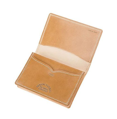 革財布キプリスのオイルシェルコードバンナチュラルコレクション 通しマチ名刺入れ