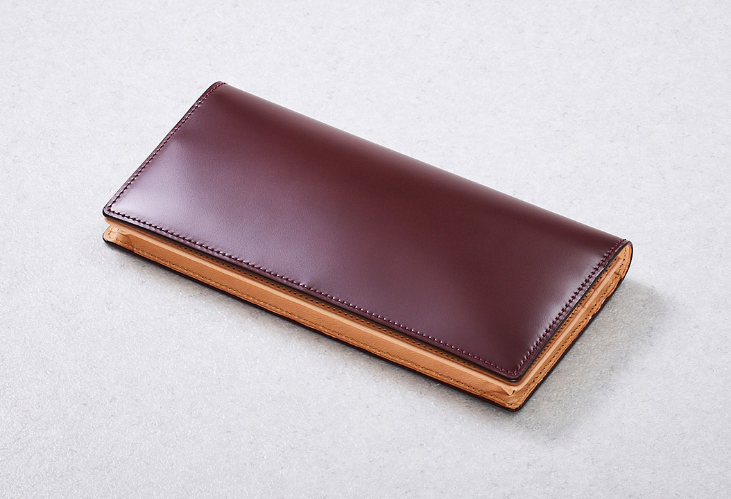 革財布キプリスのコードバン&ベジタブルタンニンレザー