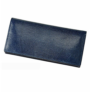 革財布キプリスのリザード 小銭入れ付き通しマチ長財布