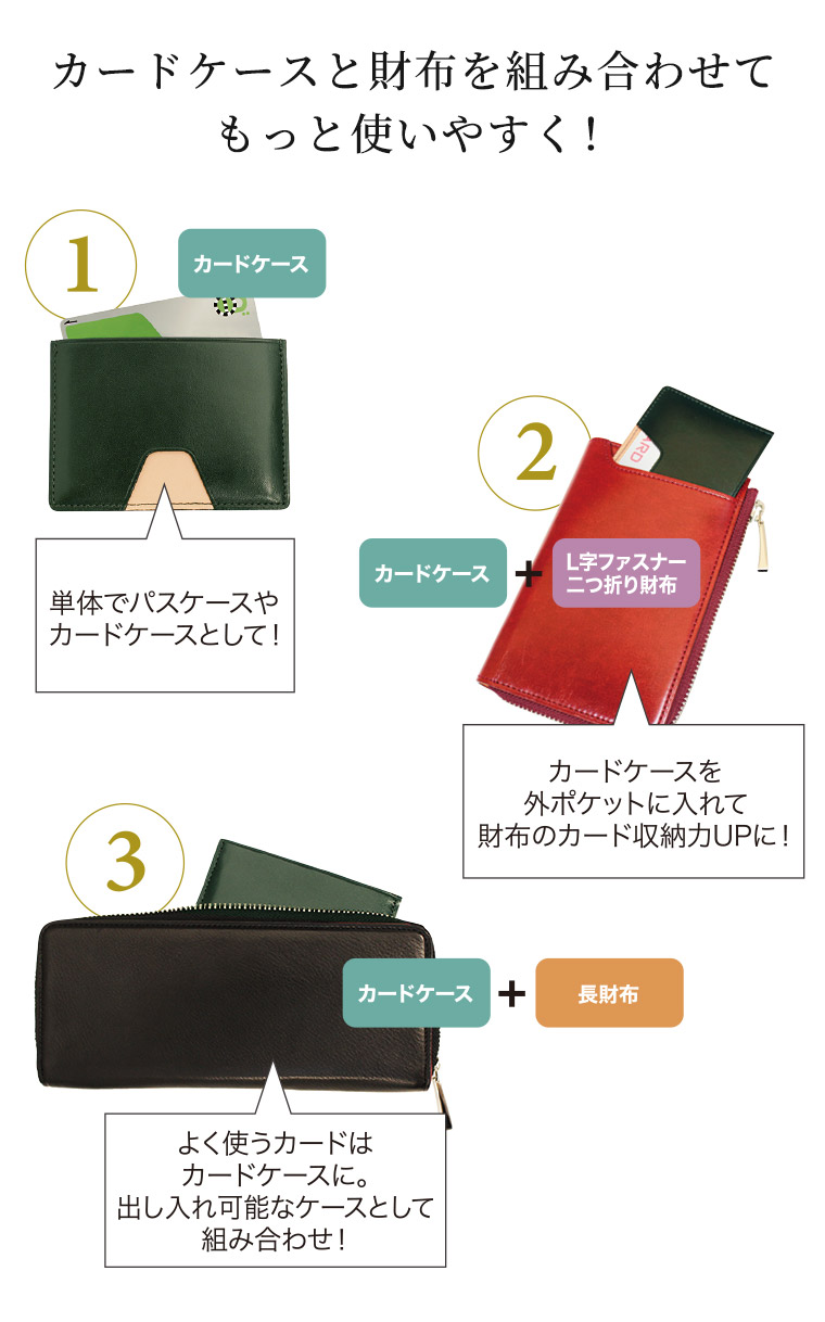 カードケースと財布を組み合わせて、もっと使いやすく！