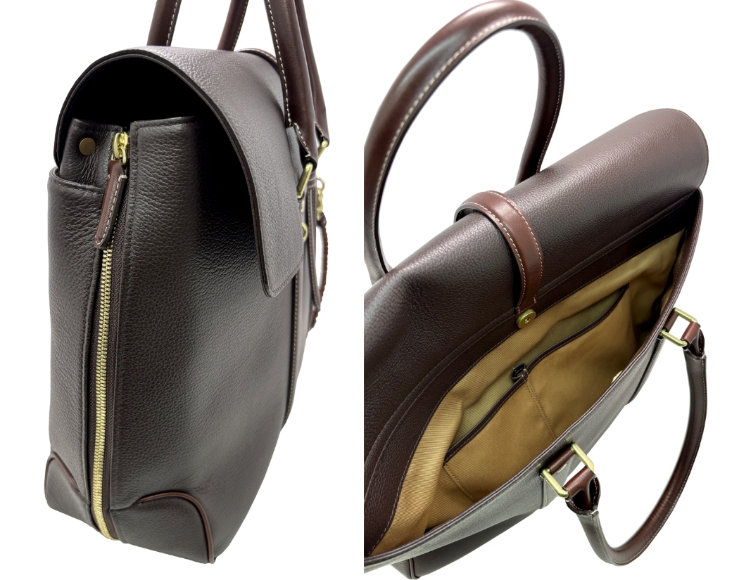 革鞄、レザーバッグのキプリス ミニポケットとスライダー部