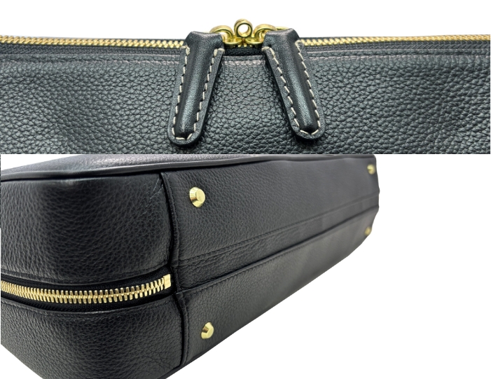 革鞄、レザーバッグのキプリス YKK社のEXCELLAファスナー。底面4箇所の底鋲