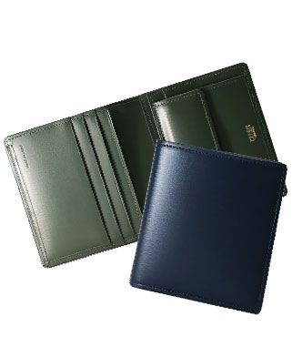 ミニ財布・コンパクト財布は革小物・革財布のCYPRIS ボックスカーフのコンパクト札入れ