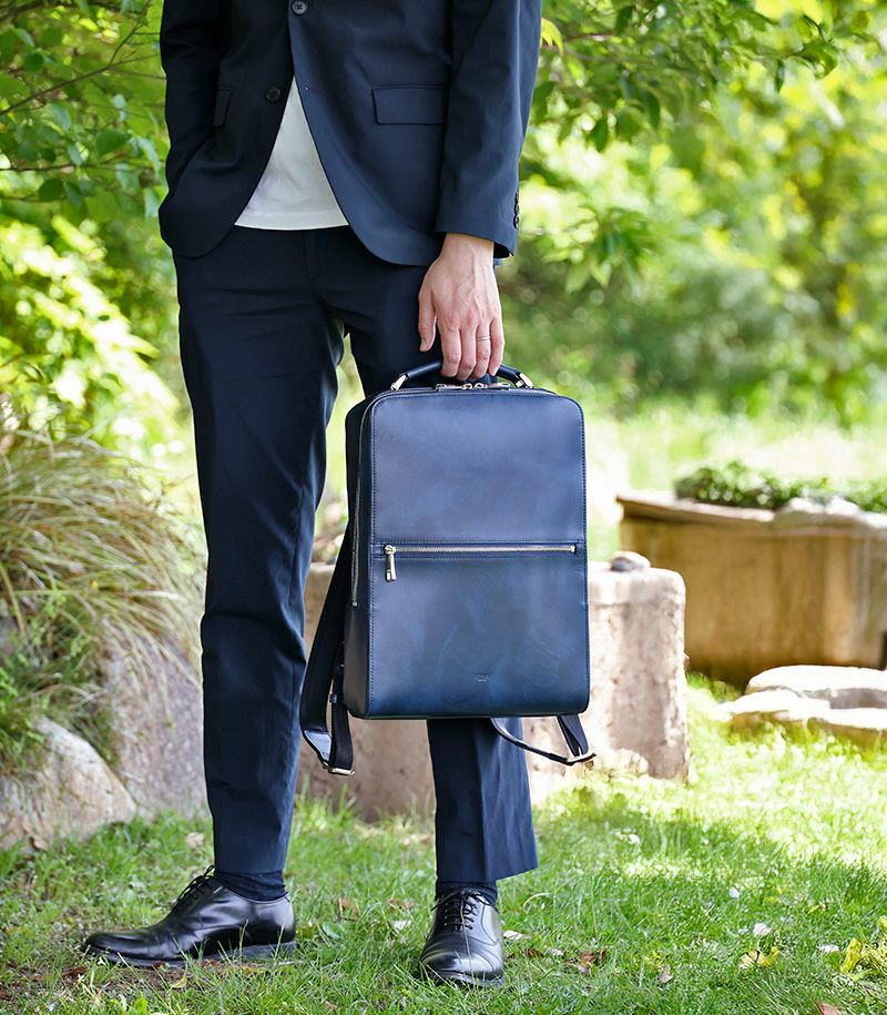 ビジネスバックパック｜シラサギレザー