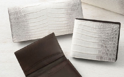 キプリスの春財布。ワニ革ヒマラヤ -クロコダイル&シラサギレザー-