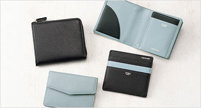 撥水・抗菌加工を施したメンズ革財布・革小物シリーズポケウォレ