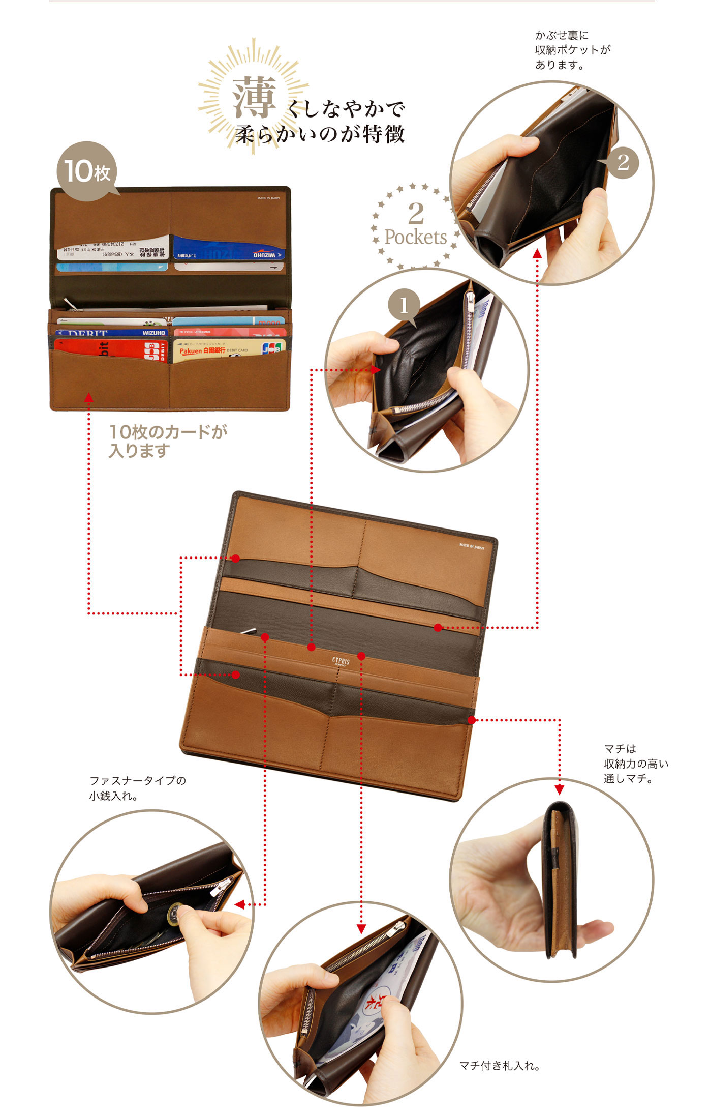 革財布,革長財布キプリス