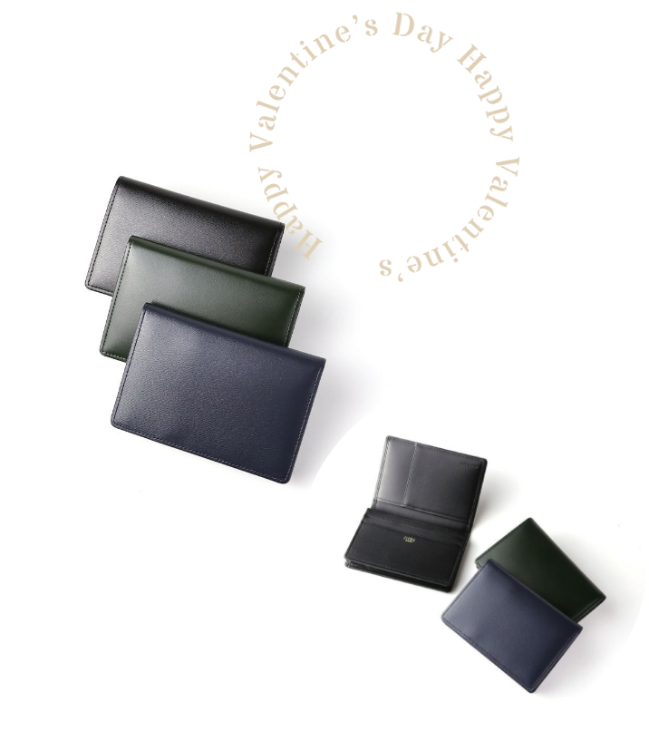 革財布キプリスの通しマチ名刺入れ ボックスカーフ