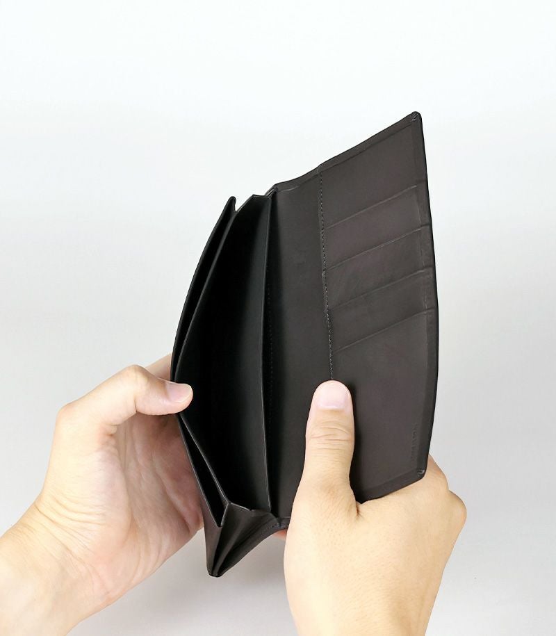 風琴マチ長財布｜レーニアカーフ｜ネイビー