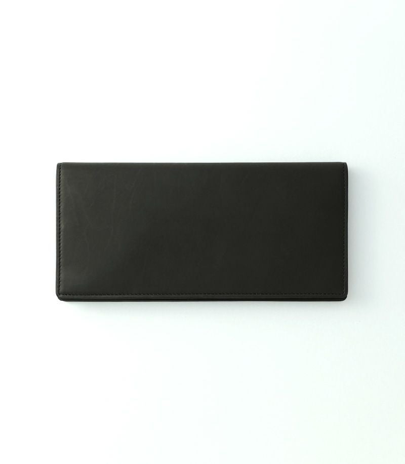 ファスナー付通しマチ長財布｜レーニアカーフ ｜ブラック