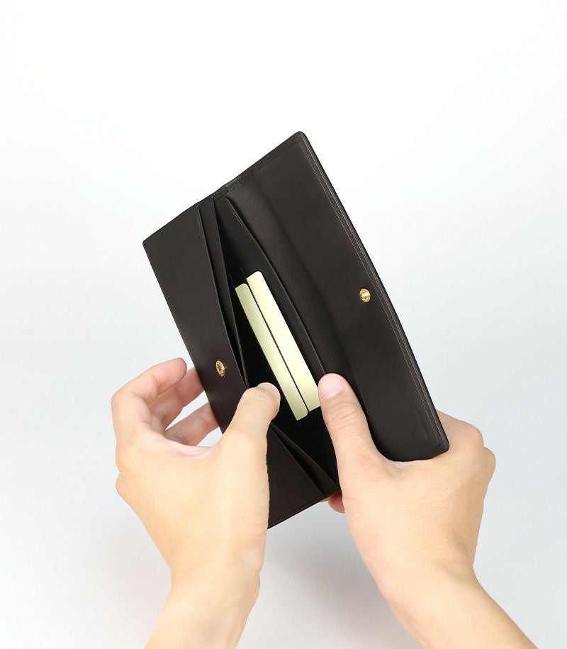  マチなし長財布｜レーニアカーフ ｜グリーン