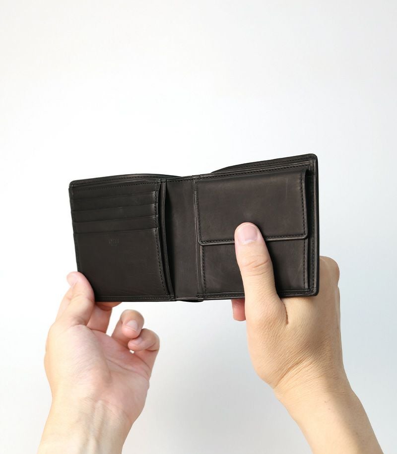 小銭入れ付き札入れ｜レーニアカーフ ｜ワイン