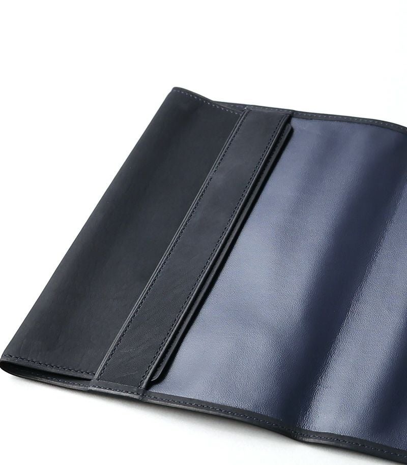 ブックカバー（文庫本サイズ）｜レーニアカーフ ｜ネイビー