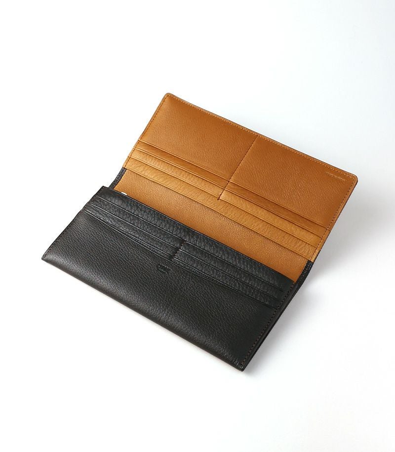 ファスナー付ササマチ長財布｜シルキーキップ ｜ブラック