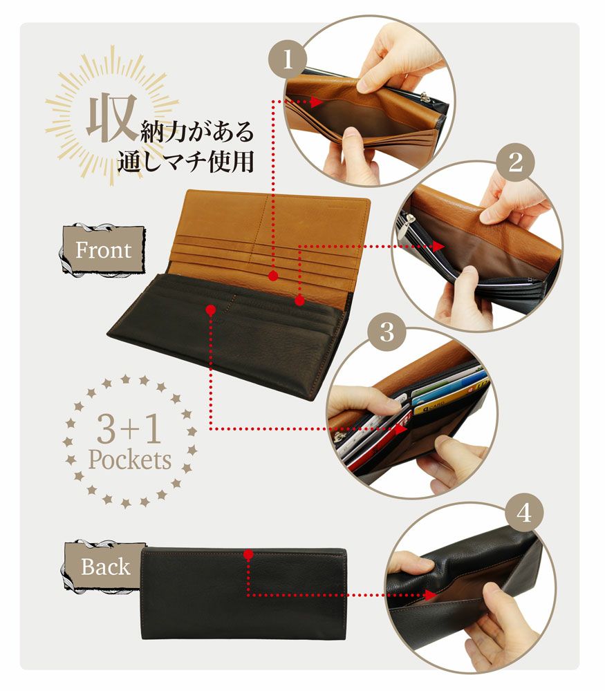 ファスナー付ササマチ長財布｜シルキーキップ |革製品CYPRIS（キプリス