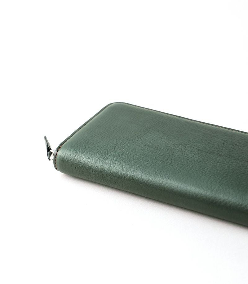 ラウンドファスナーハニーセル長財布｜シルキーキップ ｜グリーン