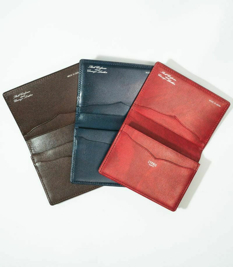 通しマチ名刺入れ｜コードバン＆シラサギレザー |革製品CYPRIS