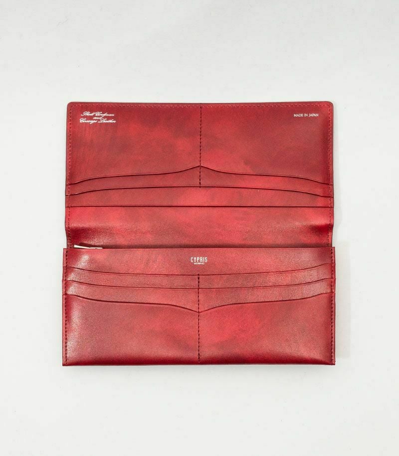 ファスナー付ササマチ長財布｜コードバン＆シラサギレザーコードバン