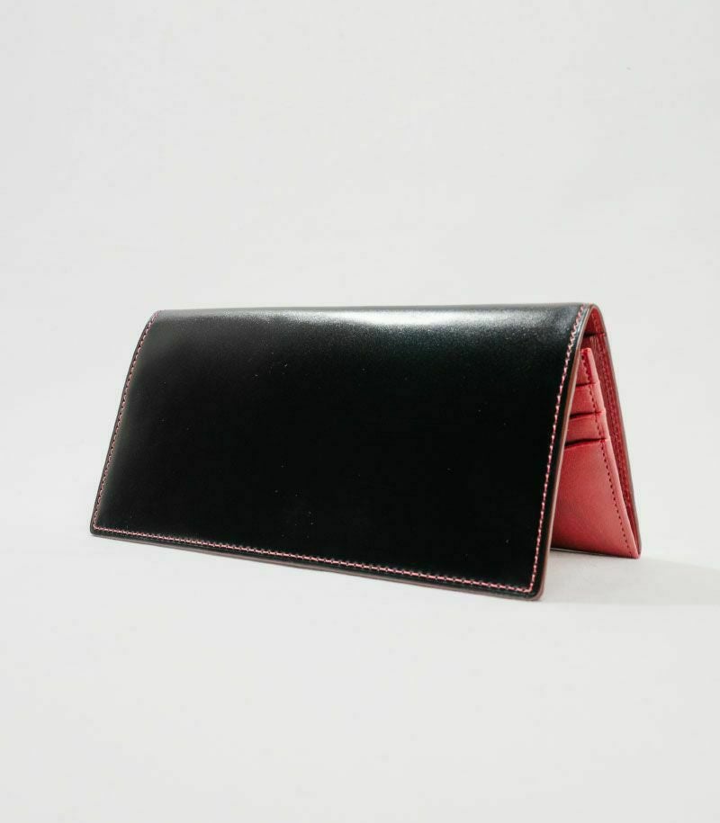 ファスナー付ササマチ長財布｜コードバン＆シラサギレザーコードバン