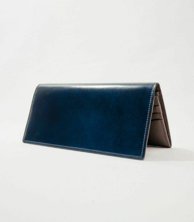 ファスナー付ササマチ長財布｜コードバン＆シラサギレザーコードバン