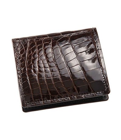 小銭入れ(ＢＯＸ型)｜艶クロコダイル＆シラサギレザー