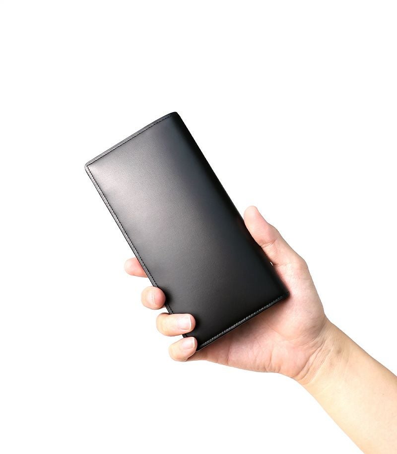 ファスナー付き通しマチ長財布｜ボックスカーフ |革製品CYPRIS