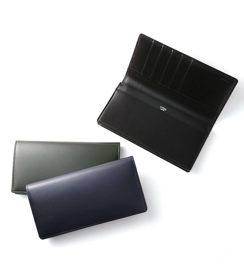 ファスナー付き通しマチ長財布｜ボックスカーフ |革製品CYPRIS