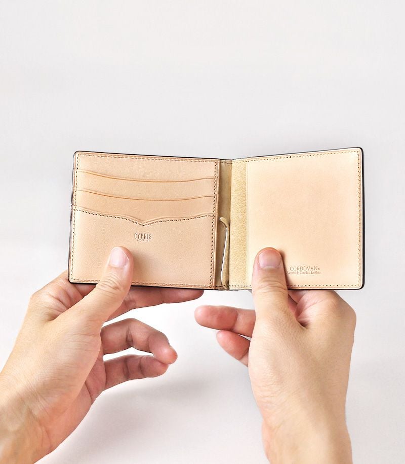 札ばさみ/マネークリップ｜コードバン＆ベジタブルタンニンレザー