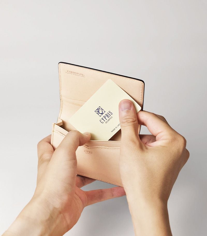 ササマチ名刺入れ｜コードバン＆ベジタブルタンニンレザー |革製品