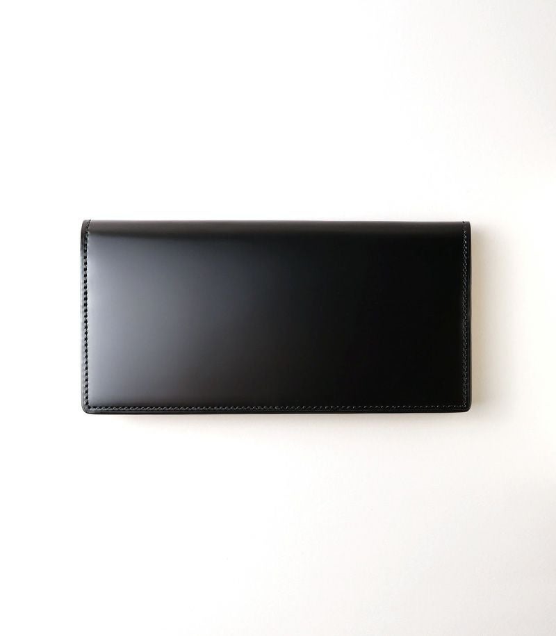 ファスナー付通しマチ長財布｜コードバン＆ベジタブルタンニンレザー