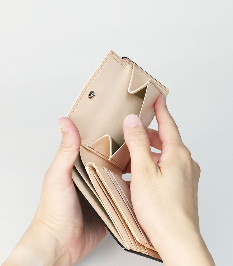 二つ折り財布(ベロ・小銭入れ付き札入)｜コードバン＆ベジタブルタンニンレザー
