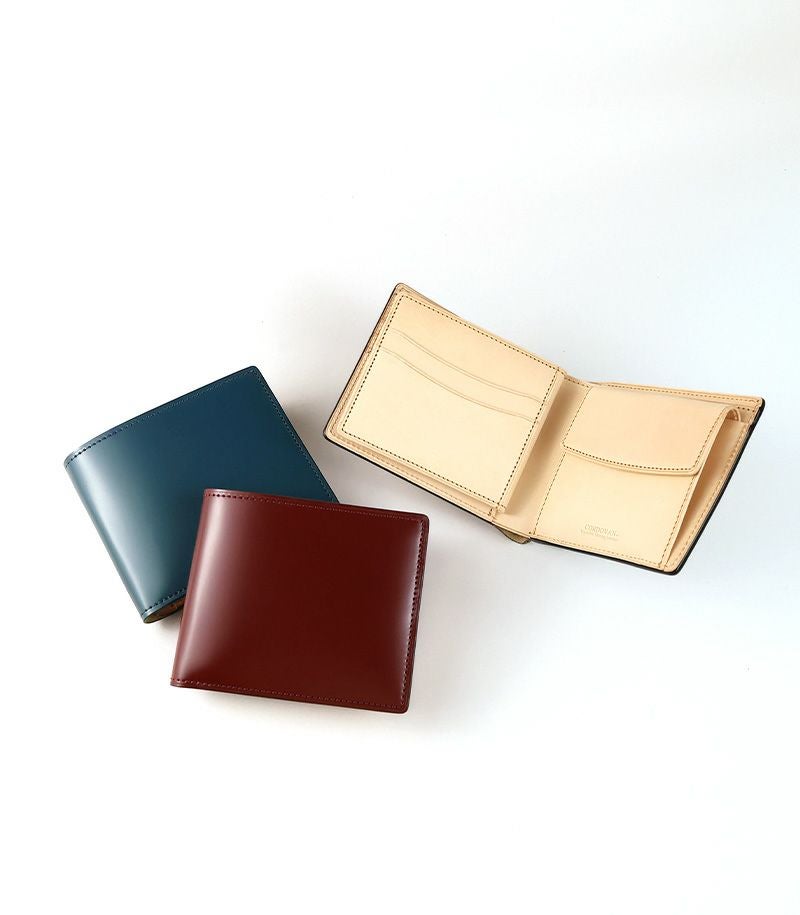 二つ折り財布(ベロ・小銭入れ付き札入)｜コードバン＆ベジタブルタンニンレザー