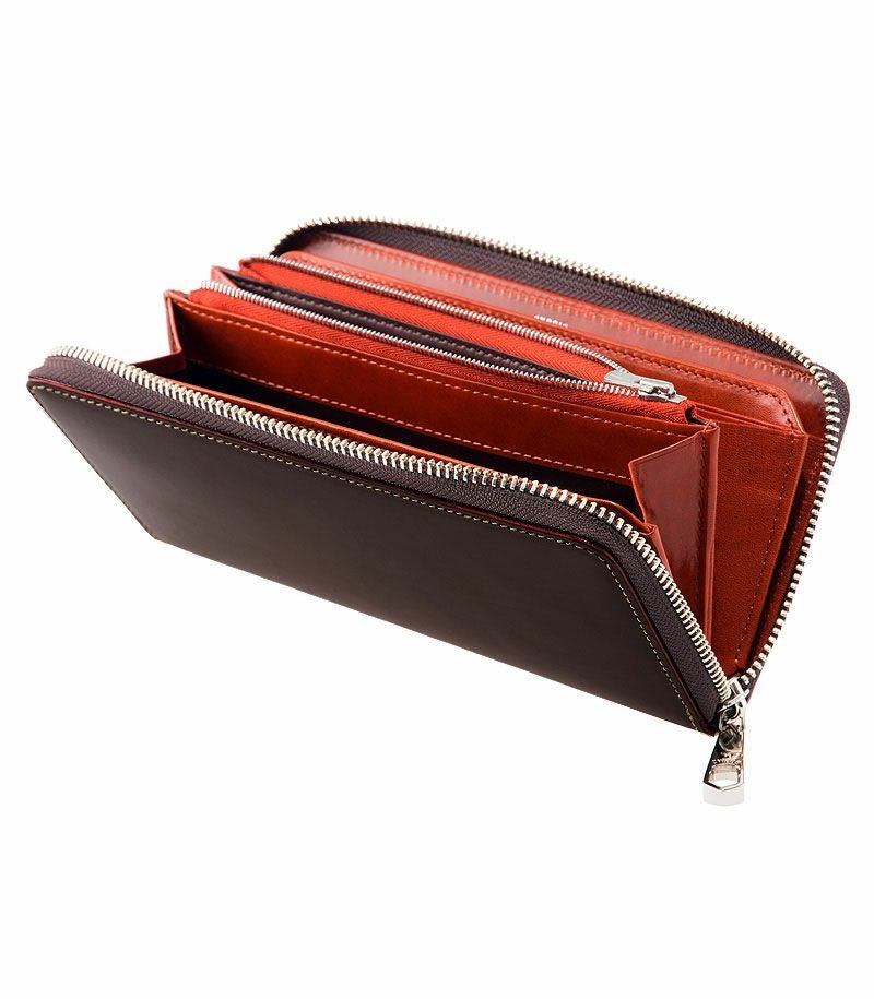 ラウンドファスナー長財布｜ブライドルレザー＆ルーガショルダー