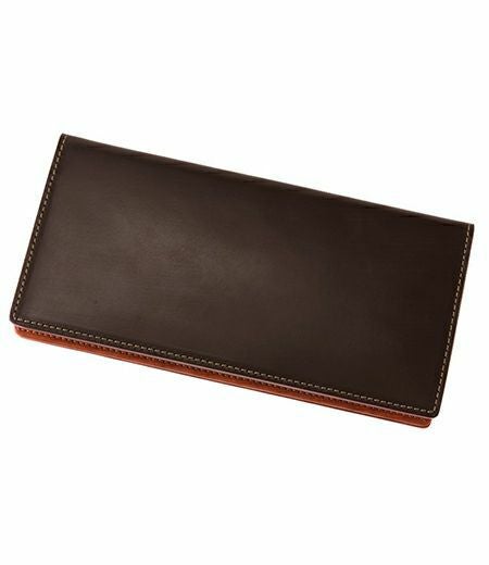 ファスナー付き通しマチ長財布｜ブライドルレザー＆ルーガショルダー
