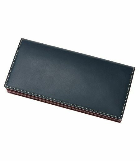 ファスナー付き通しマチ長財布｜ブライドルレザー＆ルーガショルダー