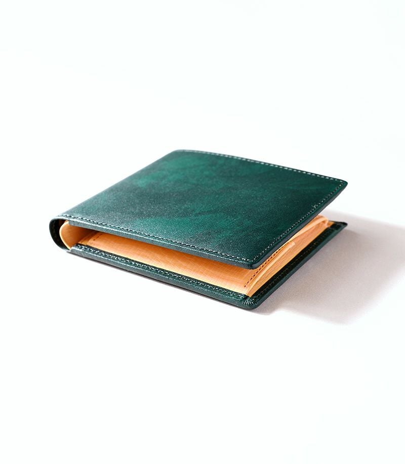 二つ折り財布(ＢＯＸ小銭入れ付き札入)｜シラサギレザー 