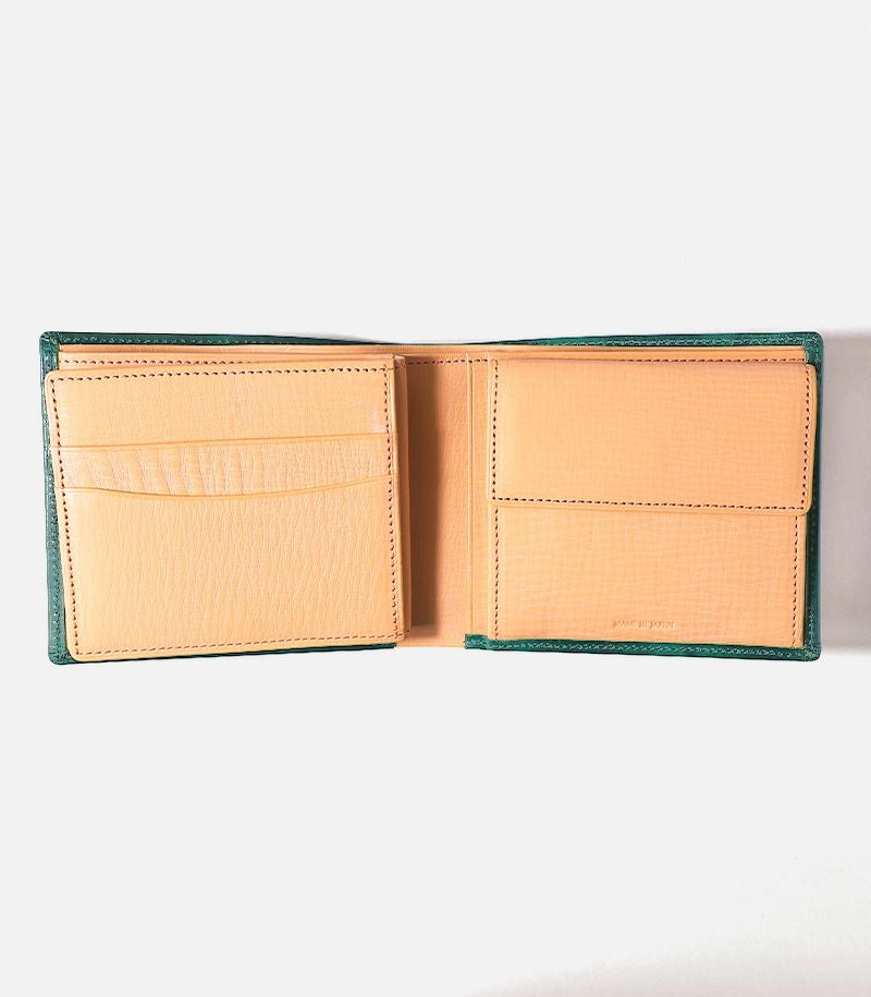 二つ折り財布(ベロ・小銭入れ付き札入)｜シラサギレザー 
