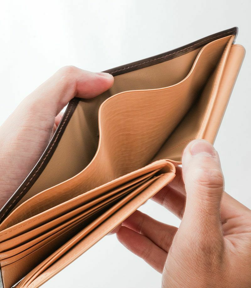 小銭入れ・ベロ付き札入れ｜シラサギレザー｜革財布・革二つ折り財布の