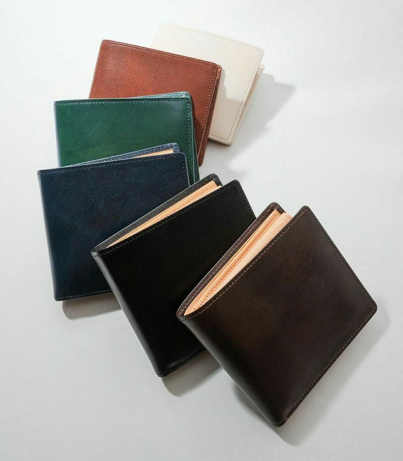 小銭入れ・ベロ付き札入れ｜シラサギレザー｜革財布・革二つ折り財布の