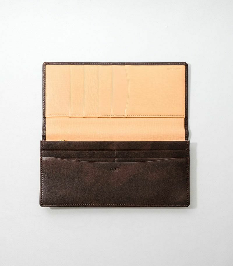 ファスナー付通しマチ長財布｜シラサギレザー |革製品CYPRIS（キプリス