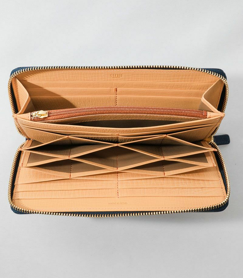 CYPRIS（キプリス）ラウンドファスナーハニーセル長財布｜シラサギ