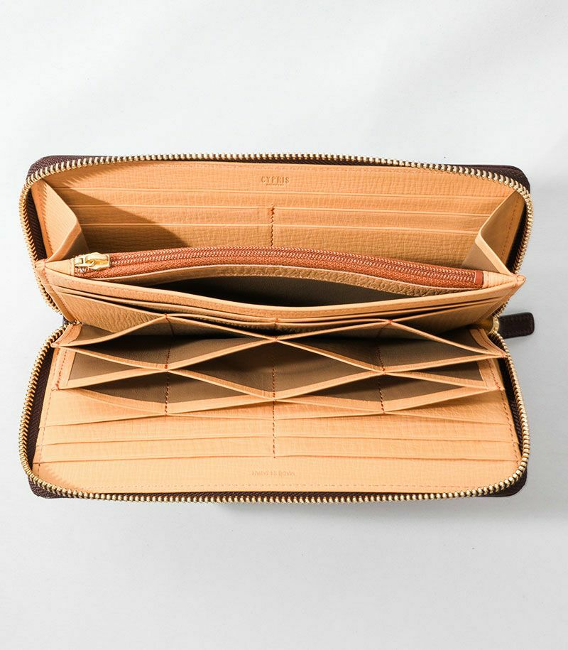 CYPRIS（キプリス）ラウンドファスナーハニーセル長財布｜シラサギ