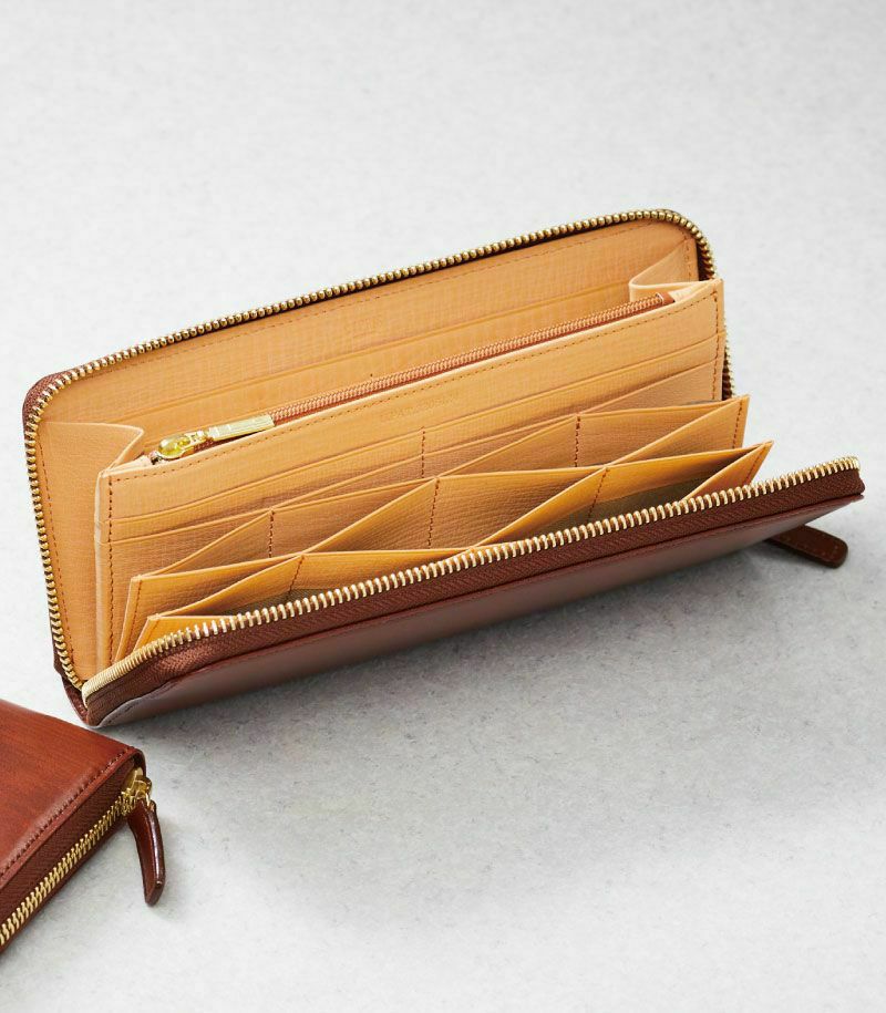 CYPRIS（キプリス）ラウンドファスナーハニーセル長財布｜シラサギ