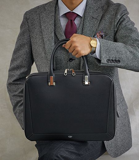 薄マチブリーフケース・2本手ビジネスバッグ｜極(キワミ) |革製品