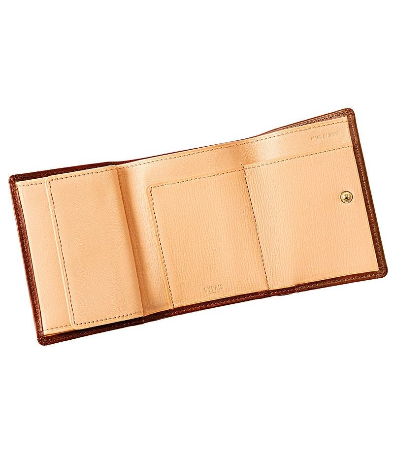 三つ折り財布｜シラサギレザー|ブラウン